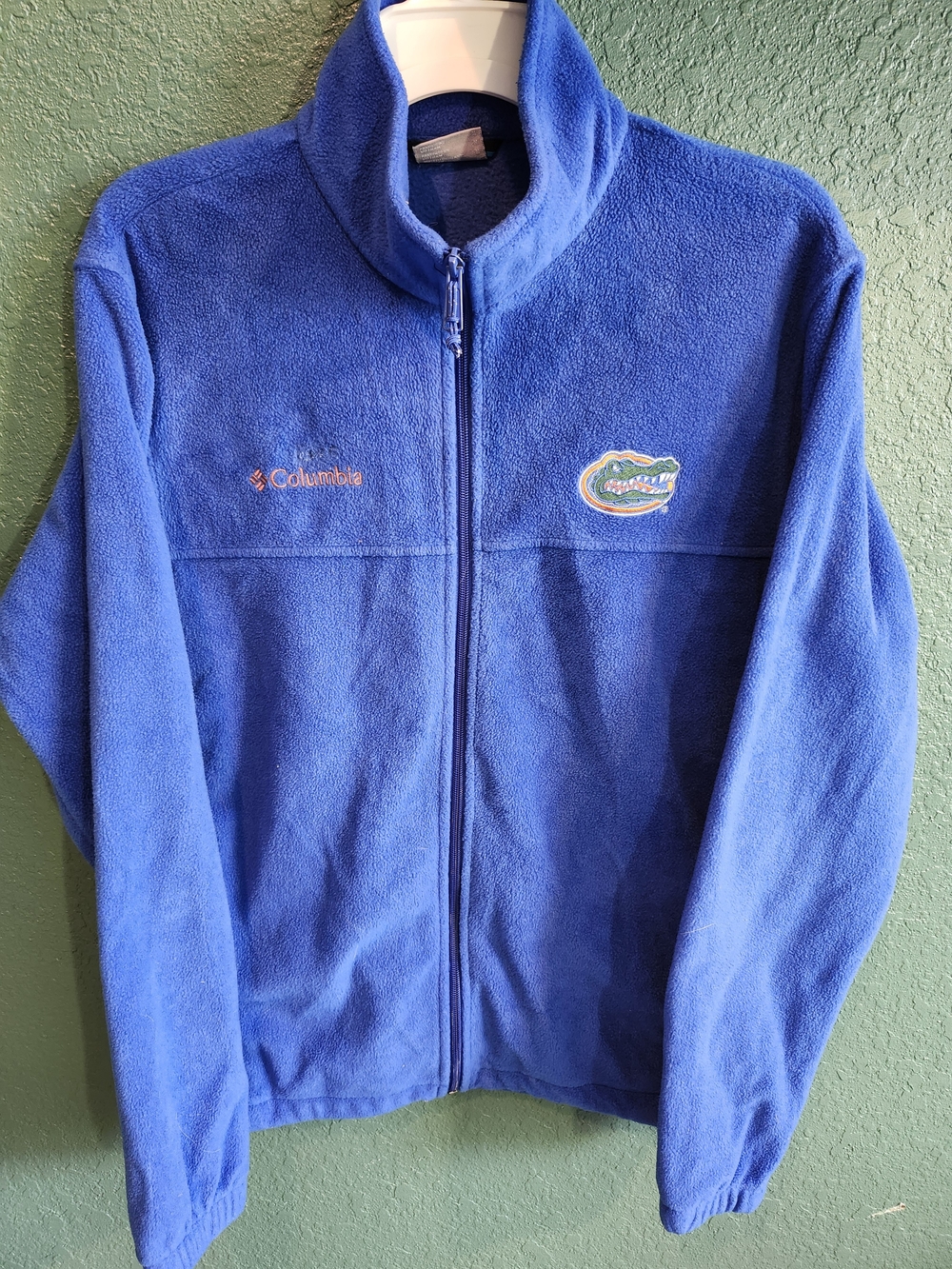 Columbia Mens Blue Full-Zip Fleece Jacket with Florida Gators Patch